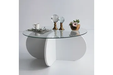 Pakalni Sofabord 75x35x75 cm Rundt - Hvid - Møbler - Borde - Sofabord