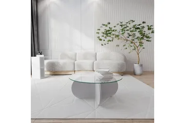 Pakalni Sofabord 75x35x75 cm Rundt - Hvid - Møbler - Borde - Sofabord