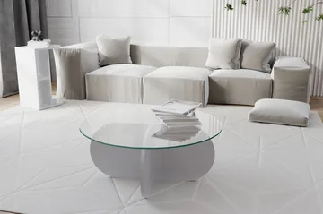 Pakalni Sofabord 75x35x75 cm Rundt - Hvid - Møbler - Borde - Sofabord