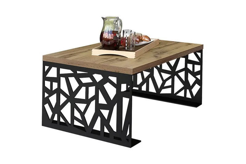 Palesia Sofabord 100 cm, Beige/Sort/Brun