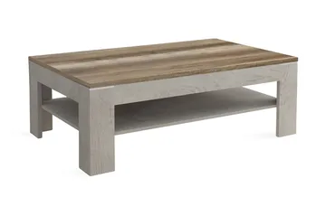 Perkhill Sofabord 120 cm med Opbevaring Hylde - Brun/Grå - Møbler - Borde - Sofabord