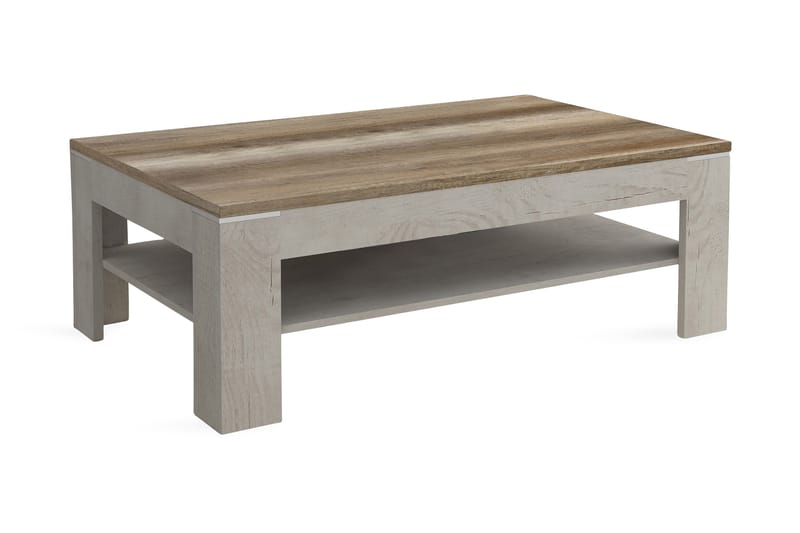Perkhill Sofabord 120 cm med Opbevaring Hylde - Brun/Grå - Møbler - Borde - Sofabord