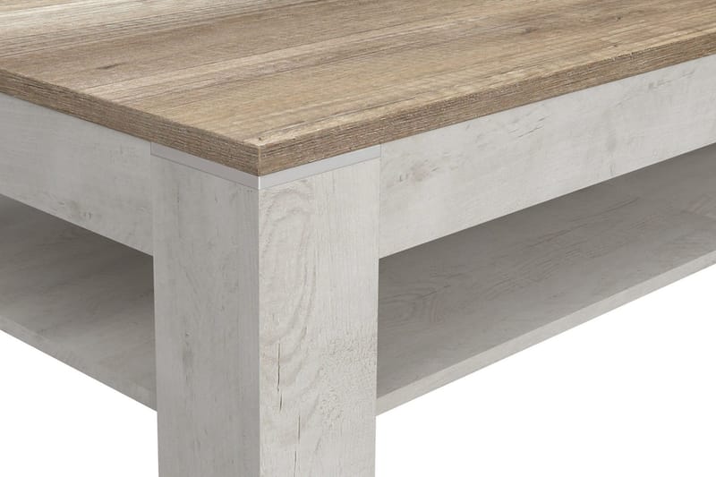 Perkhill Sofabord 120 cm med Opbevaring Hylde - Brun/Grå - Møbler - Borde - Sofabord