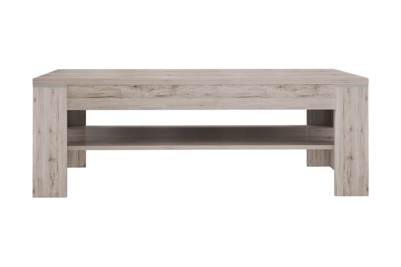 Perkhill Sofabord 120 cm med Opbevaring Hylde - Brun/Natur - Møbler - Borde - Sofabord