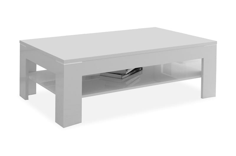 Perkhill Sofabord 120 cm med Opbevaring Hylde - Hvid - Møbler - Borde - Sofabord