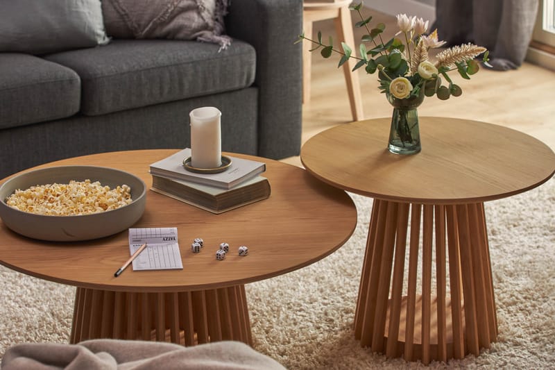 Peyra Sofabord  60 cm Rundt Eg - Natur - Møbler - Borde - Sofabord