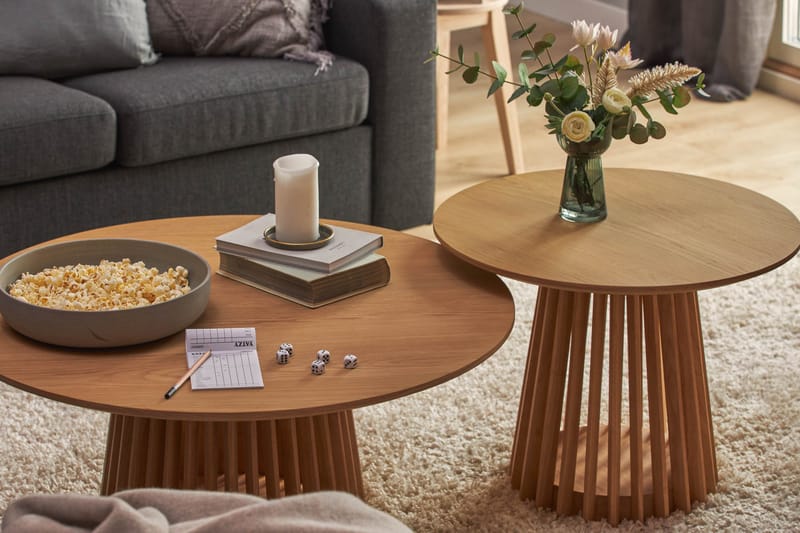 Peyra Sofabord  60 cm Rundt Eg - Natur - Møbler - Borde - Sofabord