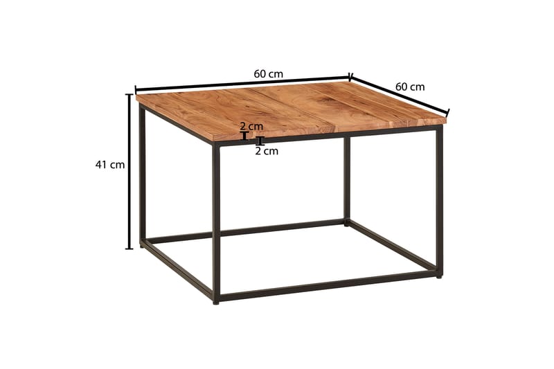 Philly Sofabord 60 cm Firkantet - Natur - Møbler - Borde - Sofabord