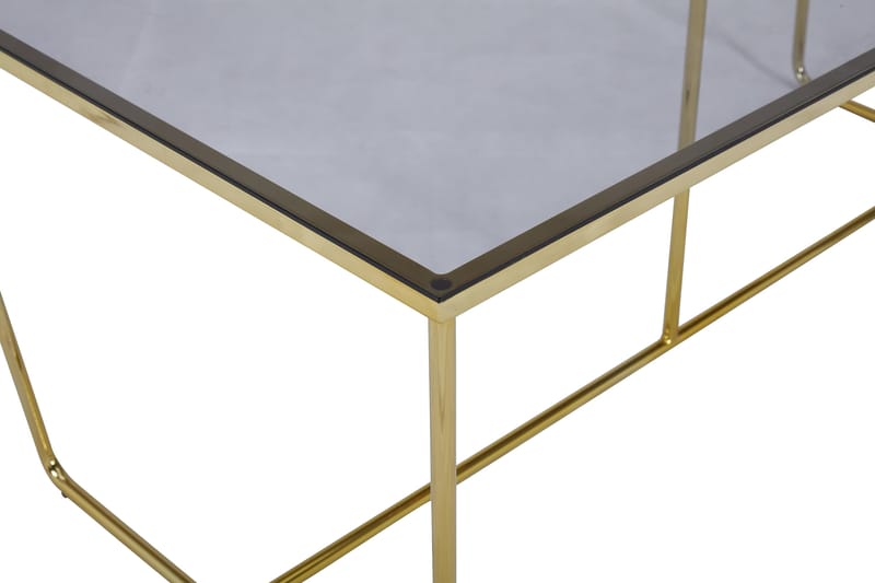 Piana Sofabord 120 cm - Glas/Sort/Messing - Sofabord