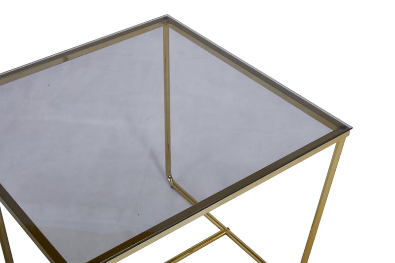 Piana Sofabord 75 cm - Glas/Sort/Messing - Sofabord
