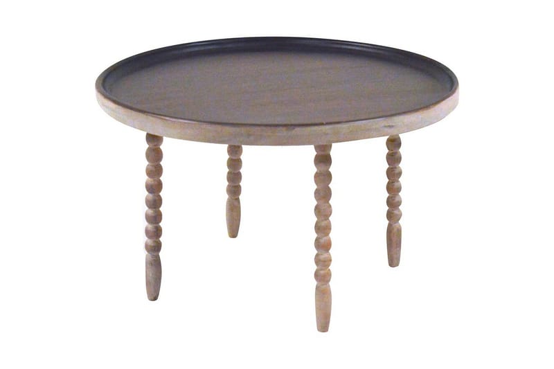 Pilar Sofabord 90 cm Rundt - Mørkebrun/Metal - Møbler - Borde - Sofabord