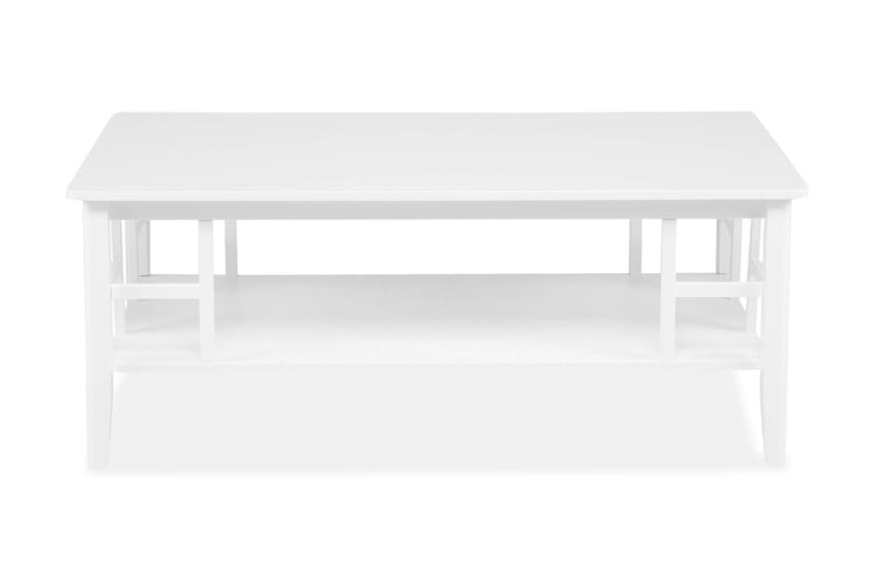 Piteå Sofabord 130 cm med Opbevaring Hylde - Hvid - Sofabord med opbevaring - Sofabord