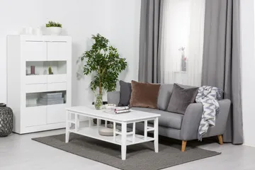Piteå Sofabord 130 cm med Opbevaring Hylde - Hvid - Møbler - Borde - Sofabord