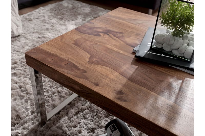 Plessey Sofabord 120 cm - Massivt Træ/Krom - Møbler - Borde - Sofabord
