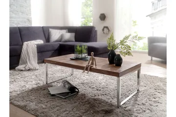 Plessey Sofabord 120 cm - Massivt Træ/Krom - Møbler - Borde - Sofabord