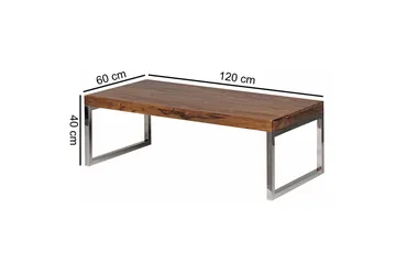 Plessey Sofabord 120 cm - Massivt Træ/Krom - Møbler - Borde - Sofabord