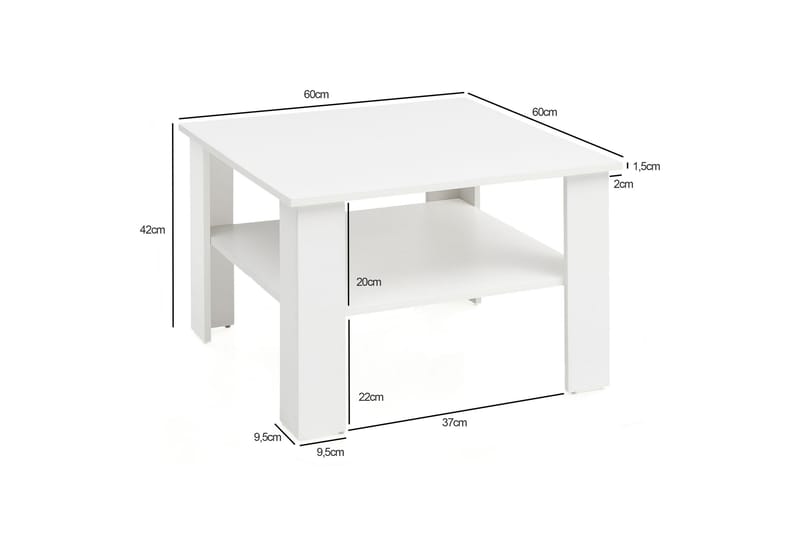 Podsiad sofabord 60 cm - Hvid - Møbler - Borde - Sofabord