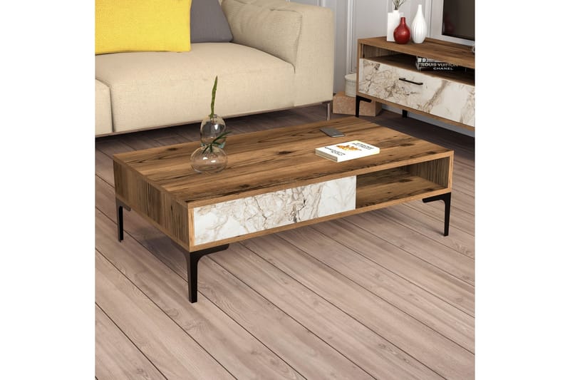 Poko Sofabord 105x32,6x105 cm - Brun - Møbler - Borde - Sofabord