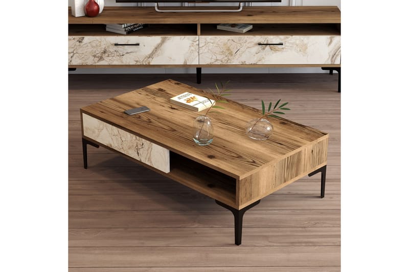 Poko Sofabord 105x32,6x105 cm - Brun - Møbler - Borde - Sofabord