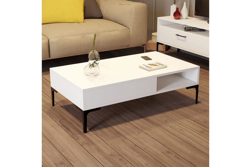 Poko Sofabord 105x32,6x105 cm - Hvid - Møbler - Borde - Sofabord