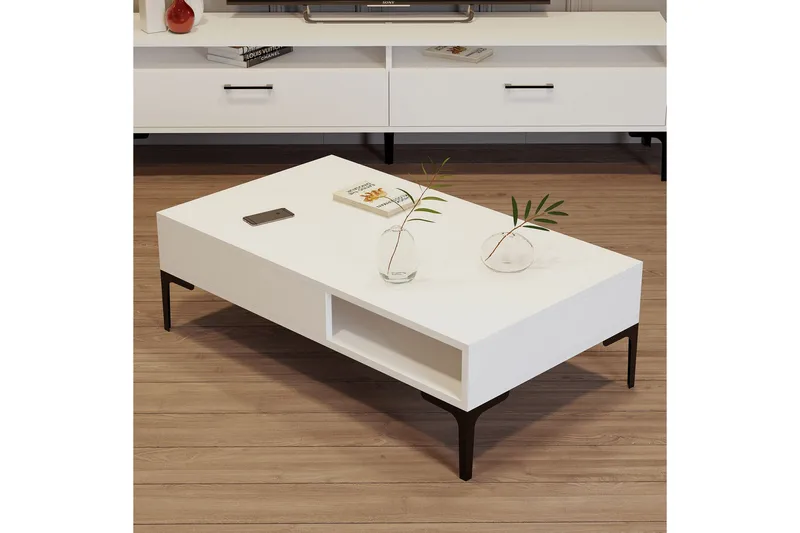 Poko Sofabord 105x32,6x105 cm - Hvid - Møbler - Borde - Sofabord