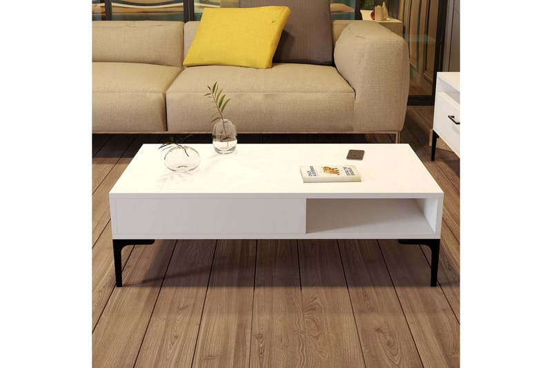Poko Sofabord 105x32,6x105 cm - Hvid - Møbler - Borde - Sofabord