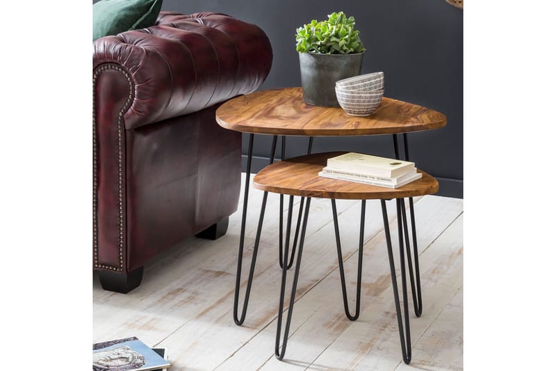 Portuondo gyngebord 2-stk 60 cm - Træ / natur - Møbler - Borde - Sofabord