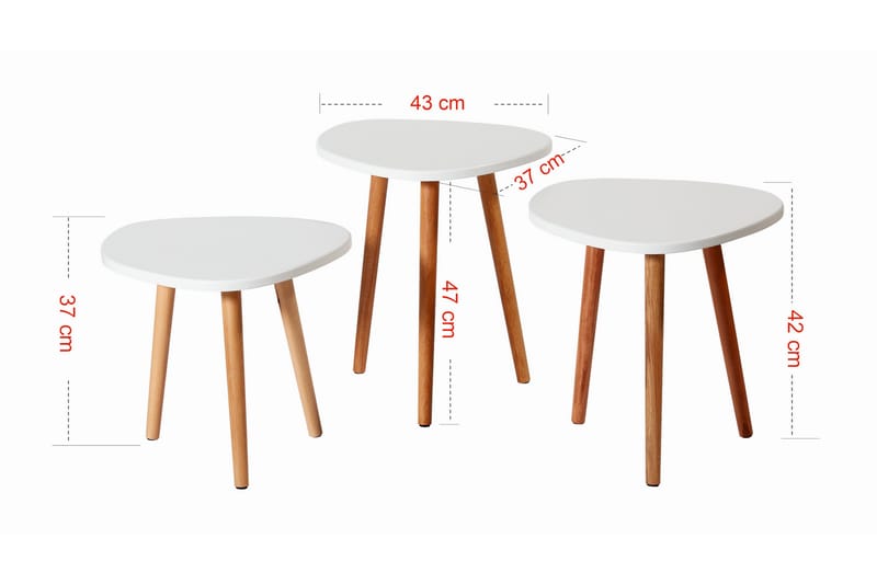 Priyas Indskudsbord 40x47x40 cm Rundt - Hvid - Møbler - Borde - Sofabord