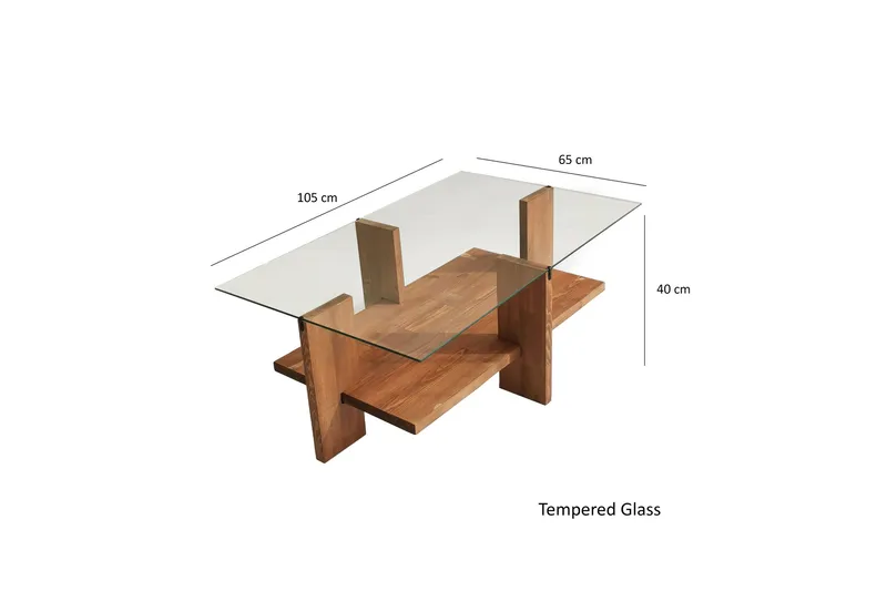 Puijas Sofabord 105x40x105 cm - Brun - Møbler - Borde - Sofabord