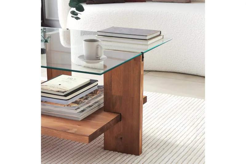 Puijas Sofabord 105x40x105 cm - Brun - Møbler - Borde - Sofabord