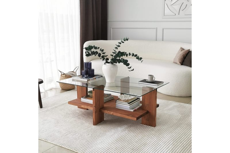 Puijas Sofabord 105x40x105 cm - Brun - Møbler - Borde - Sofabord