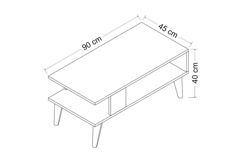 Puijas Sofabord 90x40x90 cm - Brun - Møbler - Borde - Sofabord