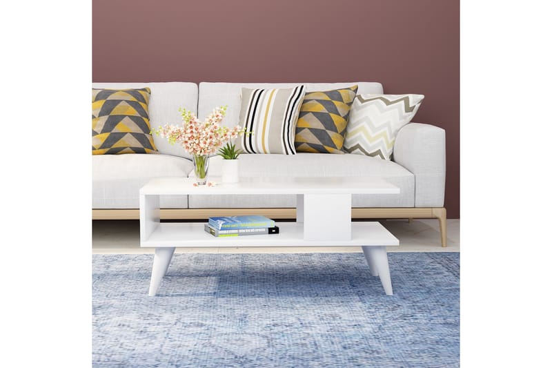 Puijas Sofabord 90x40x90 cm - Hvid - Møbler - Borde - Sofabord