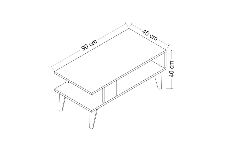 Puijas Sofabord 90x40x90 cm - Hvid - Møbler - Borde - Sofabord