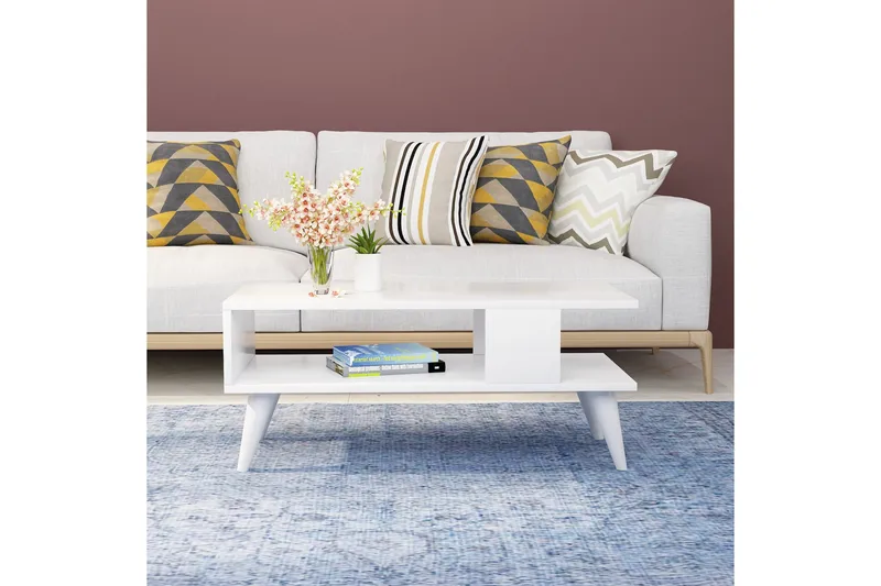 Puijas Sofabord 90x40x90 cm - Hvid - Møbler - Borde - Sofabord