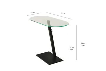 Puntoz Sofabord 70x35x70 cm Oval - Sort - Møbler - Borde - Sofabord