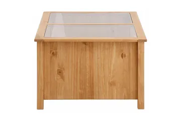Purnima Sofabord 100 cm med Opbevaring 2 Skuffer + Hylde - Glas/Brun - Møbler - Borde - Sofabord