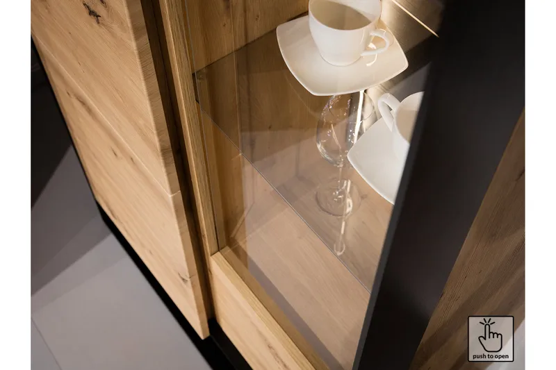 Quant Sofabord 100 cm med Opbevaring 2 Skuffer + Hylde - Egefarvet/Sort - Møbler - Borde - Sofabord