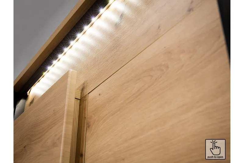 Quant Sofabord 100 cm med Opbevaring 2 Skuffer + Hylde - Egefarvet/Sort - Møbler - Borde - Sofabord