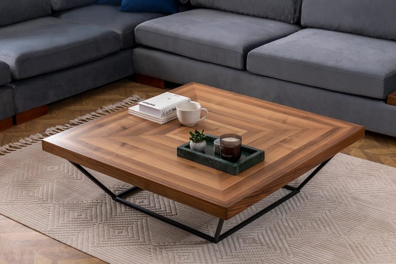 Ramba Sofabord 100 cm - Valnød finér - Møbler - Borde - Sofabord