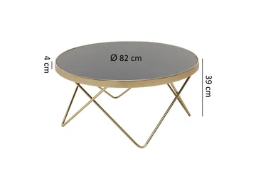 Reineck Sofabord 82 cm Rundt - Sort/Guld - Møbler - Borde - Sofabord