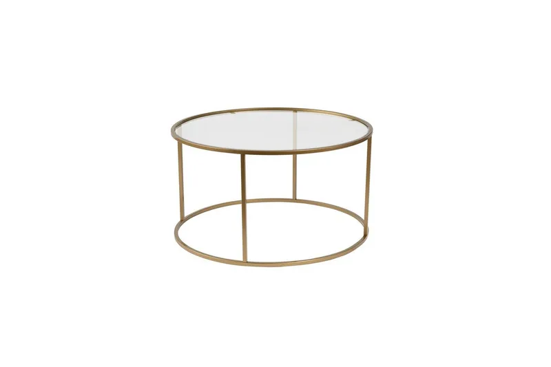 Sofabord Rikiya Guld Transparent, Guld Transparent