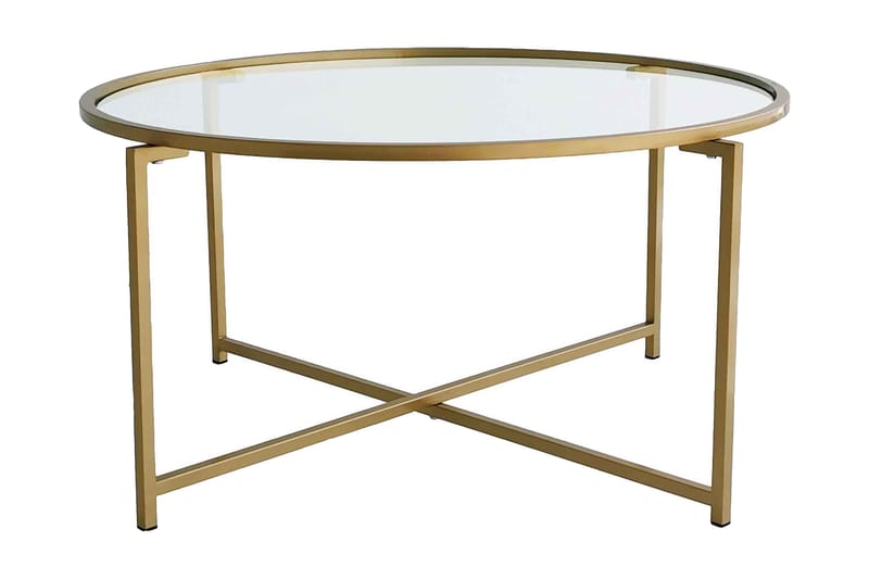 Rowman Sofabord 83 cm Rundt - Guld - Møbler - Borde - Sofabord