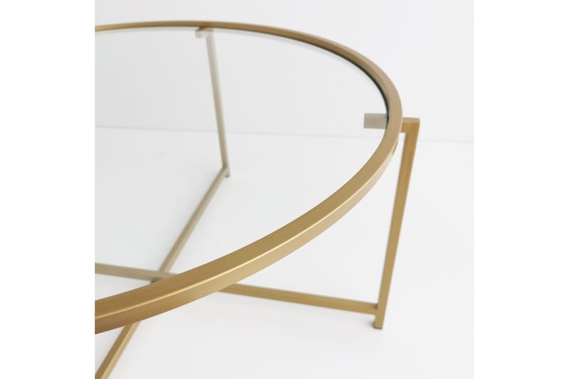 Rowman Sofabord 83 cm Rundt - Guld - Møbler - Borde - Sofabord