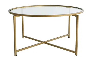 Rowman Sofabord 83 cm Rundt - Guld - Møbler - Borde - Sofabord