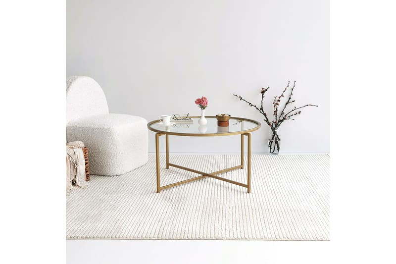 Rowman Sofabord 83 cm Rundt - Guld - Møbler - Borde - Sofabord