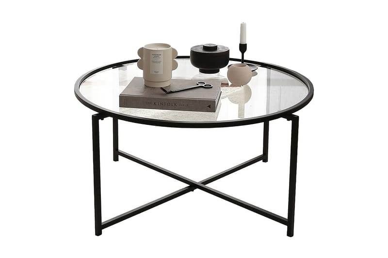 Rowman Sofabord 83 cm Rundt - Sort - Møbler - Borde - Sofabord