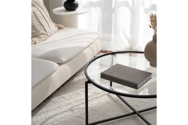 Rowman Sofabord 83 cm Rundt - Sort - Møbler - Borde - Sofabord