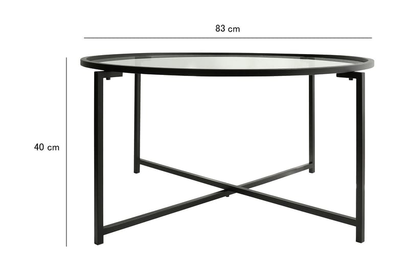 Rowman Sofabord 83 cm Rundt - Sort - Møbler - Borde - Sofabord