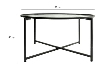 Rowman Sofabord 83 cm Rundt - Sort - Møbler - Borde - Sofabord